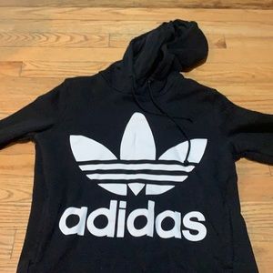 Adidas branded hoodie w logo in white